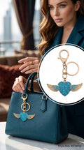 Blue heart with wing details Keychain | KCIN53
