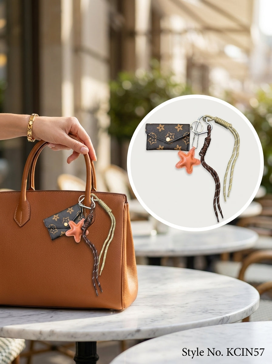 Starfish charm with hanging cords Keychain | KCIN57