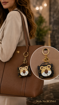 Brown bear face mini pouch keychain Keychain | KCIN61