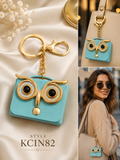Blue owl face mini purse Keychain | KCIN82