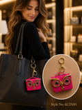 Pink owl shaped mini handbag Keychain | KCIN85