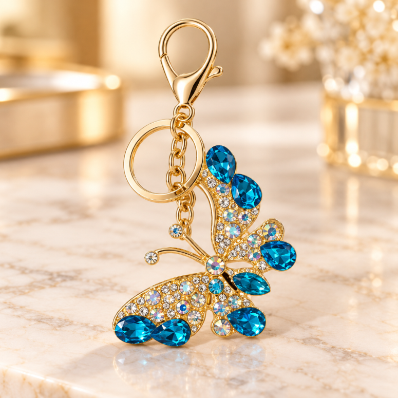 Blue Crystal Elephant Keychain – KCMEIFEN004