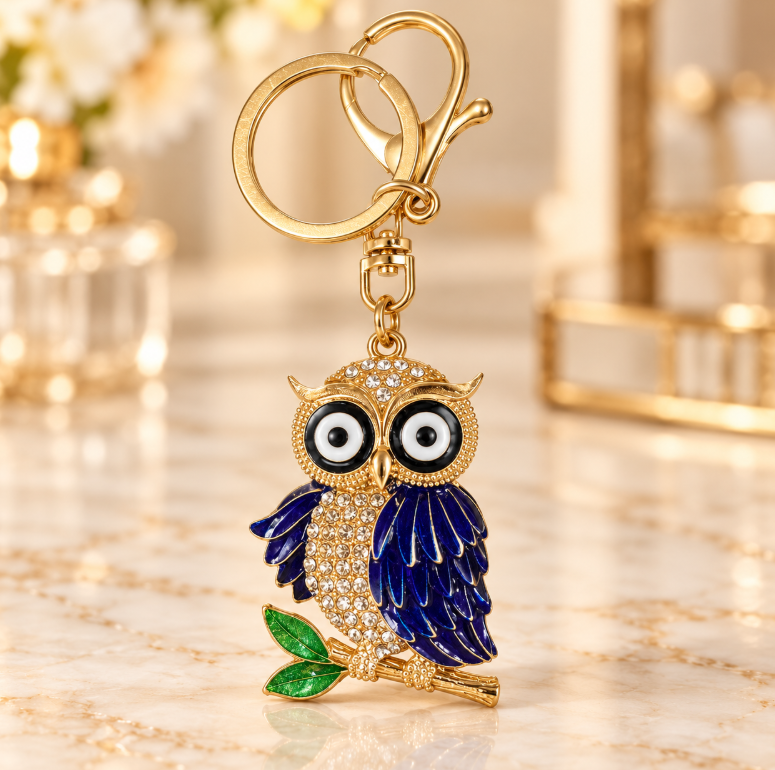 Blue Owl Charm Keychain – KCMEIFEN024