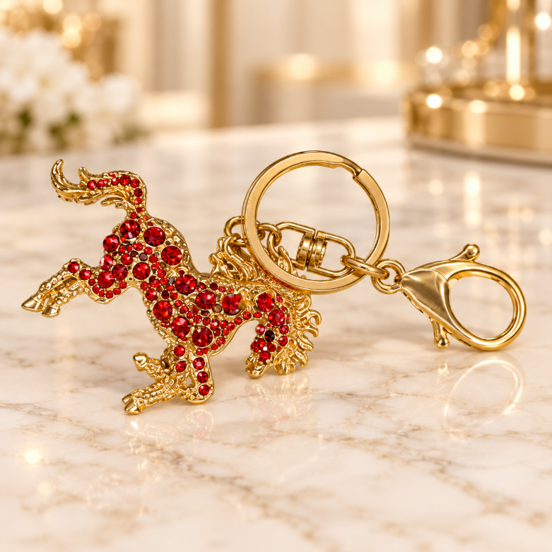 Red Horse Charm Keychain – KCMEIFEN037