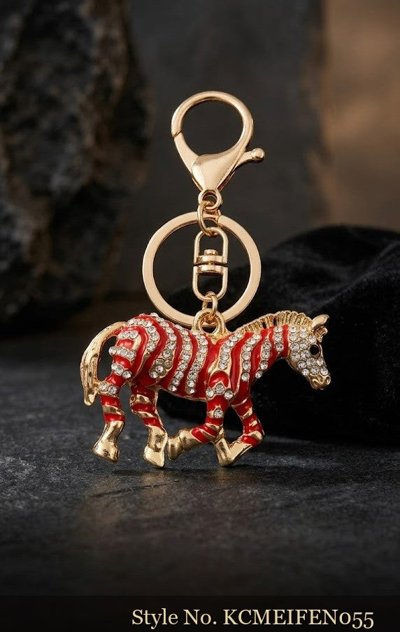Red and White Striped Horse Keychain – KCMEIFEN055