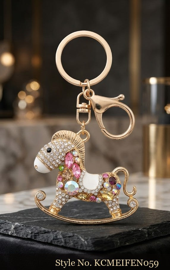 Jeweled Rocking Horse Keychain – KCMEIFEN059