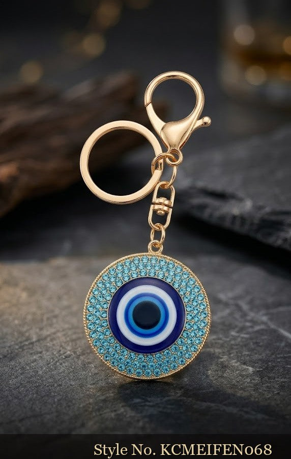 Round Blue Evil Eye Keychain – KCMEIFEN068