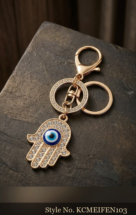 Blue Evil Eye Hamsa Keychain – KCMEIFEN103