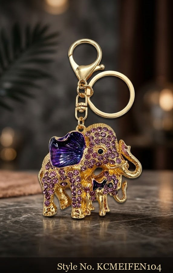 Purple Jeweled Elephant Keychain – KCMEIFEN104