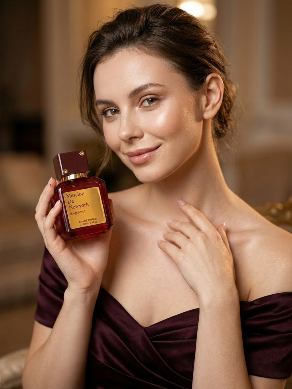 Eau De Parfum Spray Ruby Red Glass with Crystal Accents