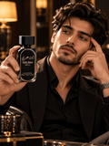 Eau De Parfum Spray, Black Glass Bottle with Silver Calligraphy and Matte Cap