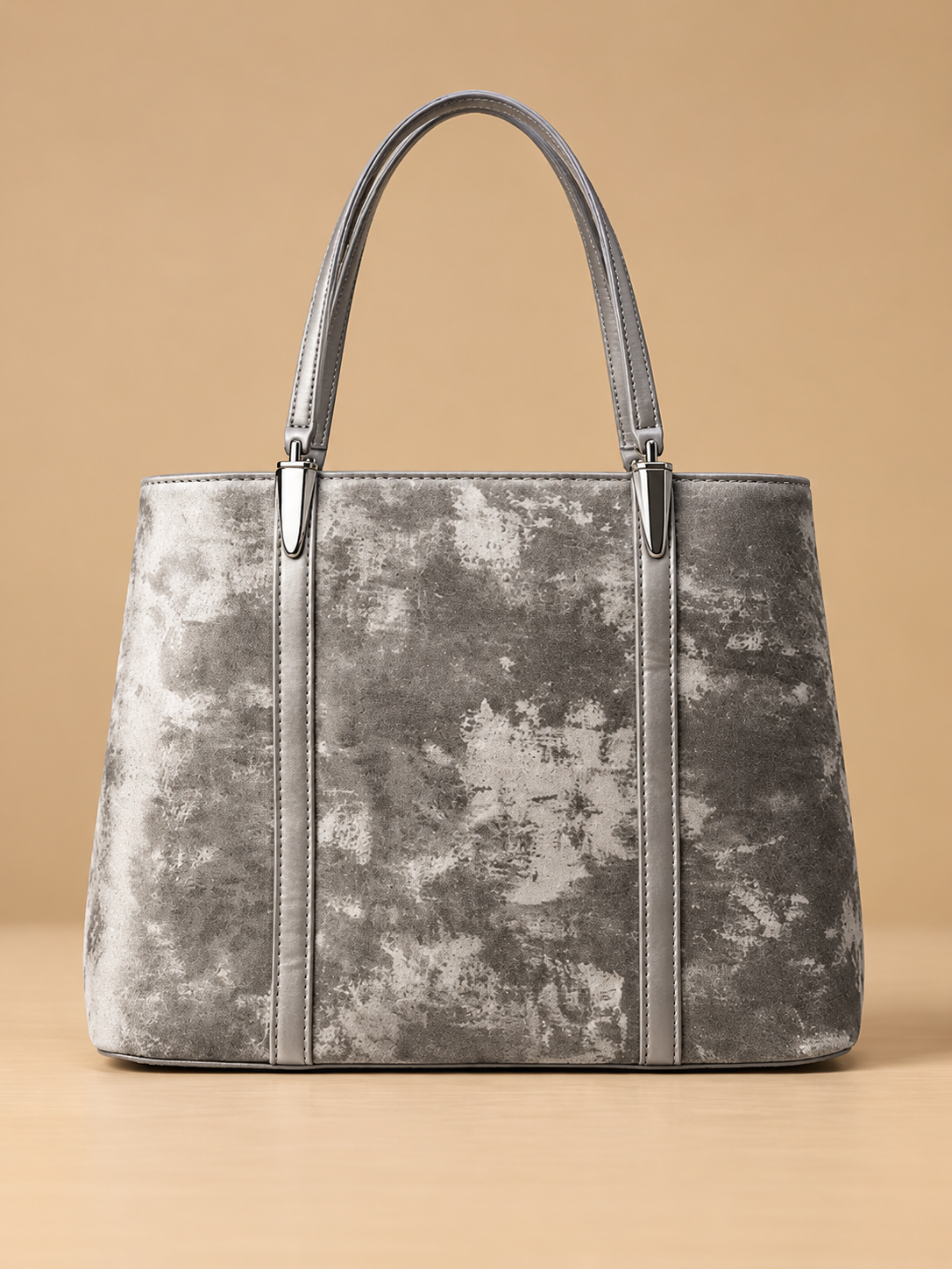 Gray Textured Tote Bag | BAGZZ035