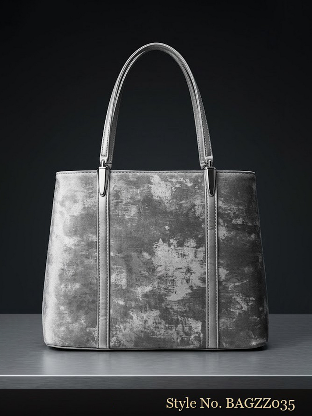Gray Textured Tote Bag | BAGZZ035