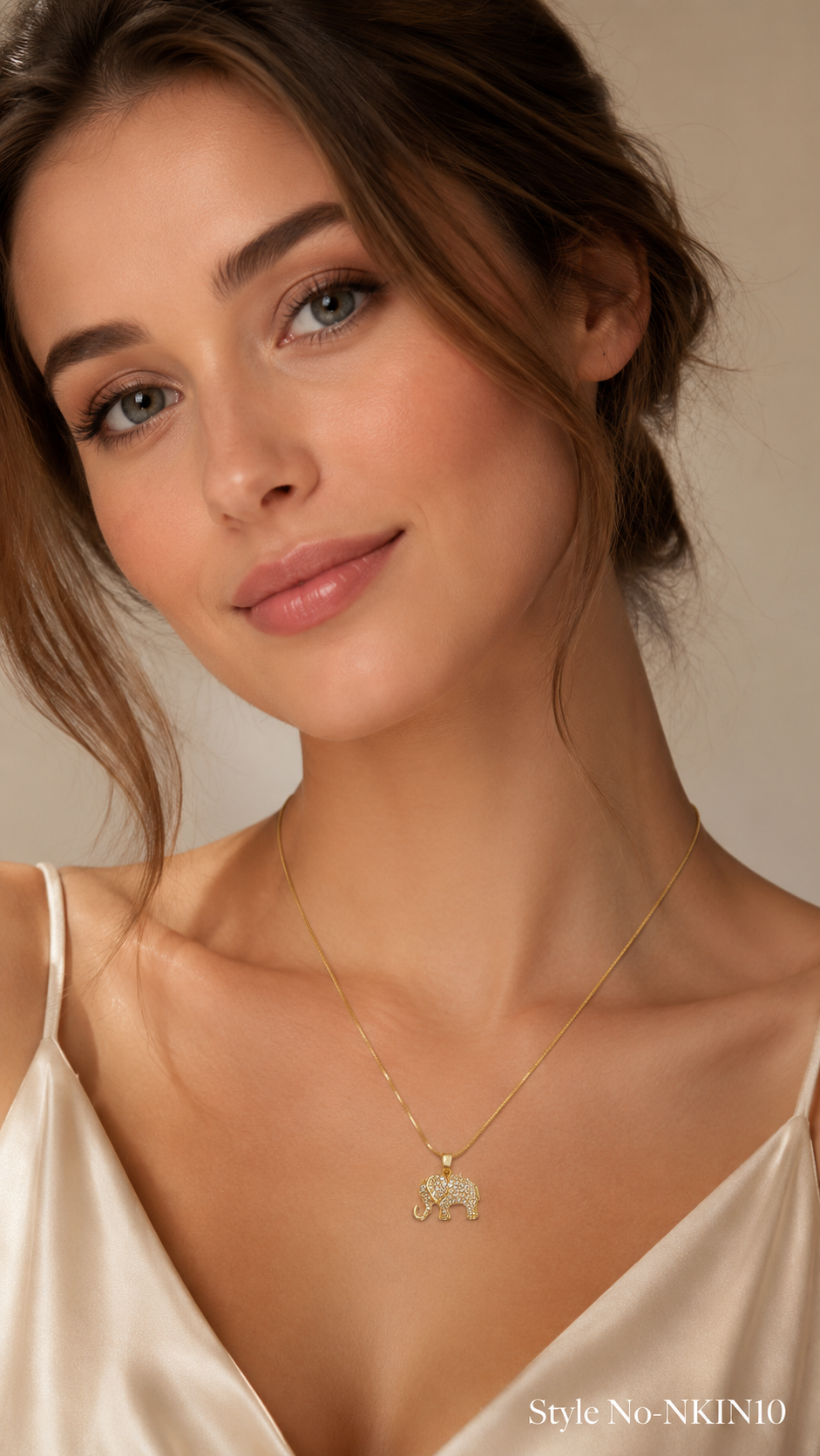 Gold Miniature Drop Charm Necklace | NKIN10