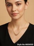 Rose Gold Leaf Crystal Necklace | NKIN100