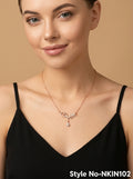 Rose Gold Leaf Link Necklace | NKIN102