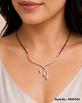 Black and Rose Gold Crystal V Necklace | NKIN104