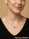 Rose Gold Bow Crystal Necklace | NKIN107