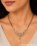 Black and Rose Gold Floral Necklace | NKIN113