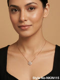 Rose Gold Sunburst Pendant Necklace | NKIN115