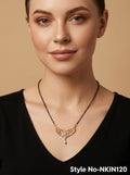 Black and Gold Floral Necklace | NKIN120