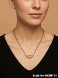 Black and Rose Gold Fan Necklace | NKIN121