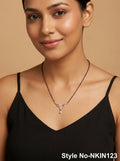Black and Rose Gold Leaf Drop Necklace | NKIN123