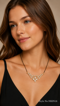 Gold Openwork Drop Necklace | NKIN16
