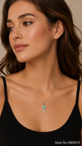 Silver Green Accent Necklace | NKIN19