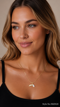 Gold Crystal Flower Charm Necklace | NKIN20