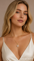Gold Pink Crystal Pendant Necklace | NKIN32