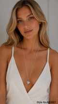 Silver Heart Crystal Necklace | NKIN57