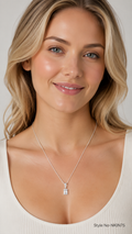 Silver Crystal Charm Necklace | NKIN75