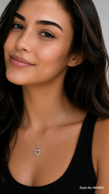 Silver Pink Heart Pendant Necklace | NKIN83