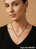 Black and Rose Gold Geometric Link Necklace | NKIN97