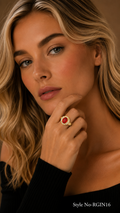Gold Red Halo Ring | RGIN16
