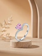 Silver Pink Floral Cluster Ring | RGIN24