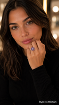 Silver Purple Sunburst Ring | RGIN25