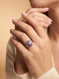 Silver Purple Sunburst Ring | RGIN25