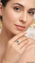 Silver Green Stone Ring | RGIN27