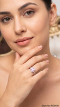 Silver Pink Crystal Cluster Ring | RGIN36