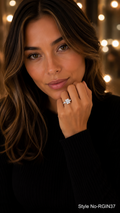 Silver Square Crystal Ring | RGIN37