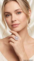Gold Round Crystal Wheel Ring | RGIN47