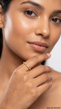 Gold Crystal Link Band Ring | RGIN54