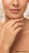 Gold Round Stone Band Ring | RGIN55