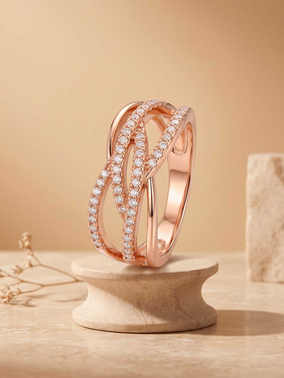 Gold Infinity Crystal Band Ring | RGIN58