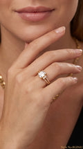 Gold Square Halo Ring | RGIN61