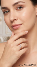 Rose Gold Rectangle Crystal Ring | RGIN65