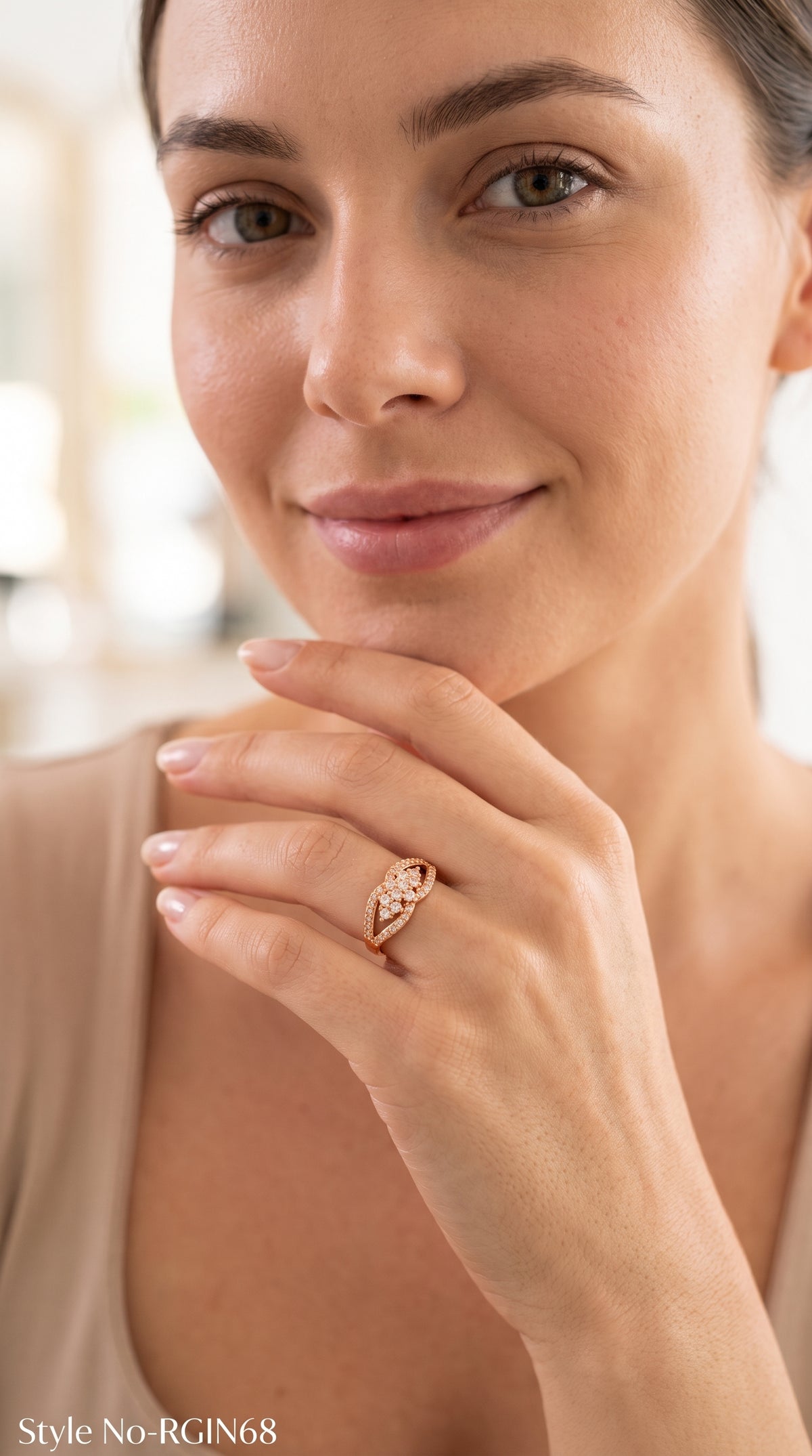 Gold Leaf Crystal Cluster Ring | RGIN68