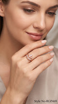 Rose Gold Flower Crystal Ring | RGIN69